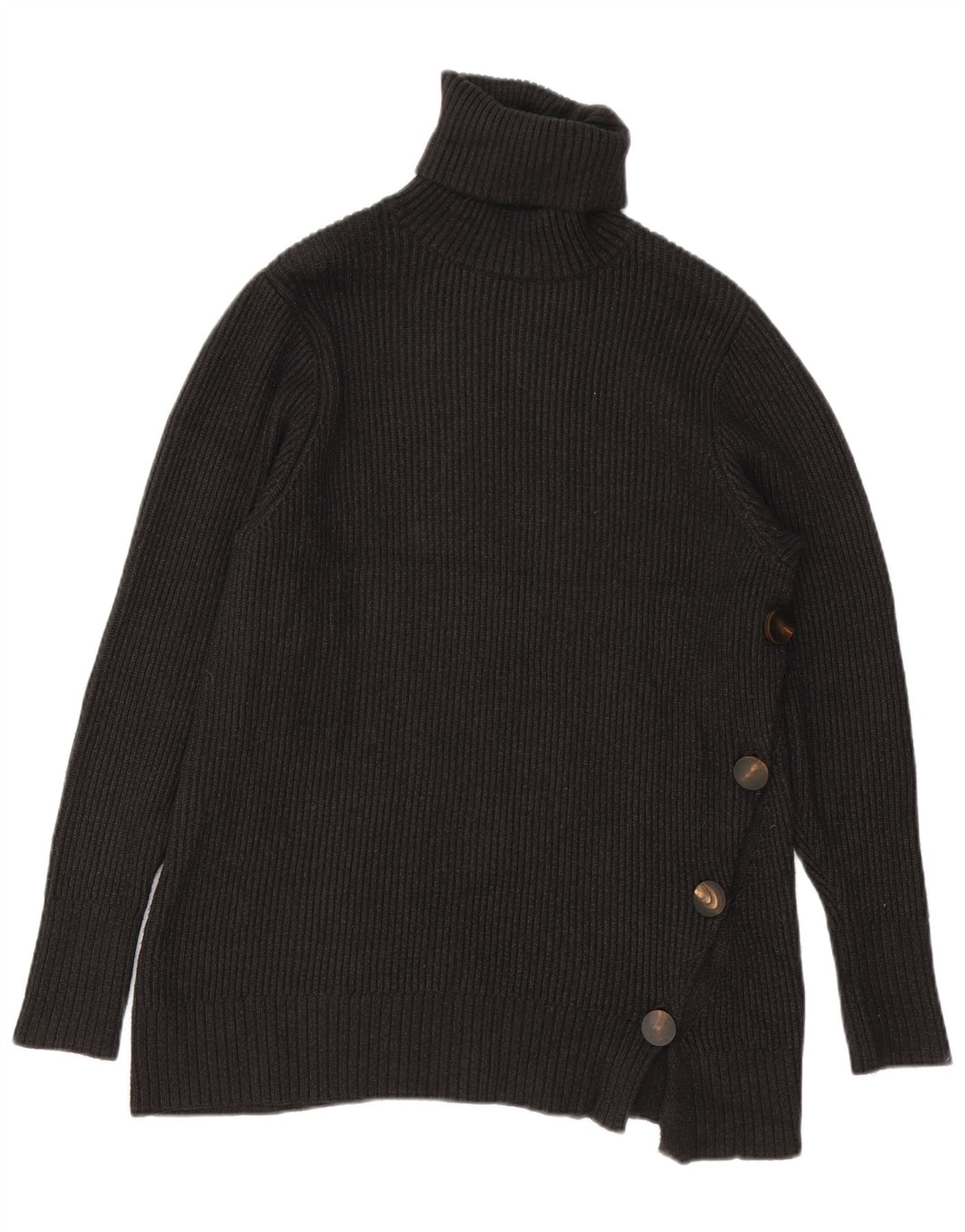 Maglione maglione a collo alto da donna Zara UK 10 piccolo in viscosa nera