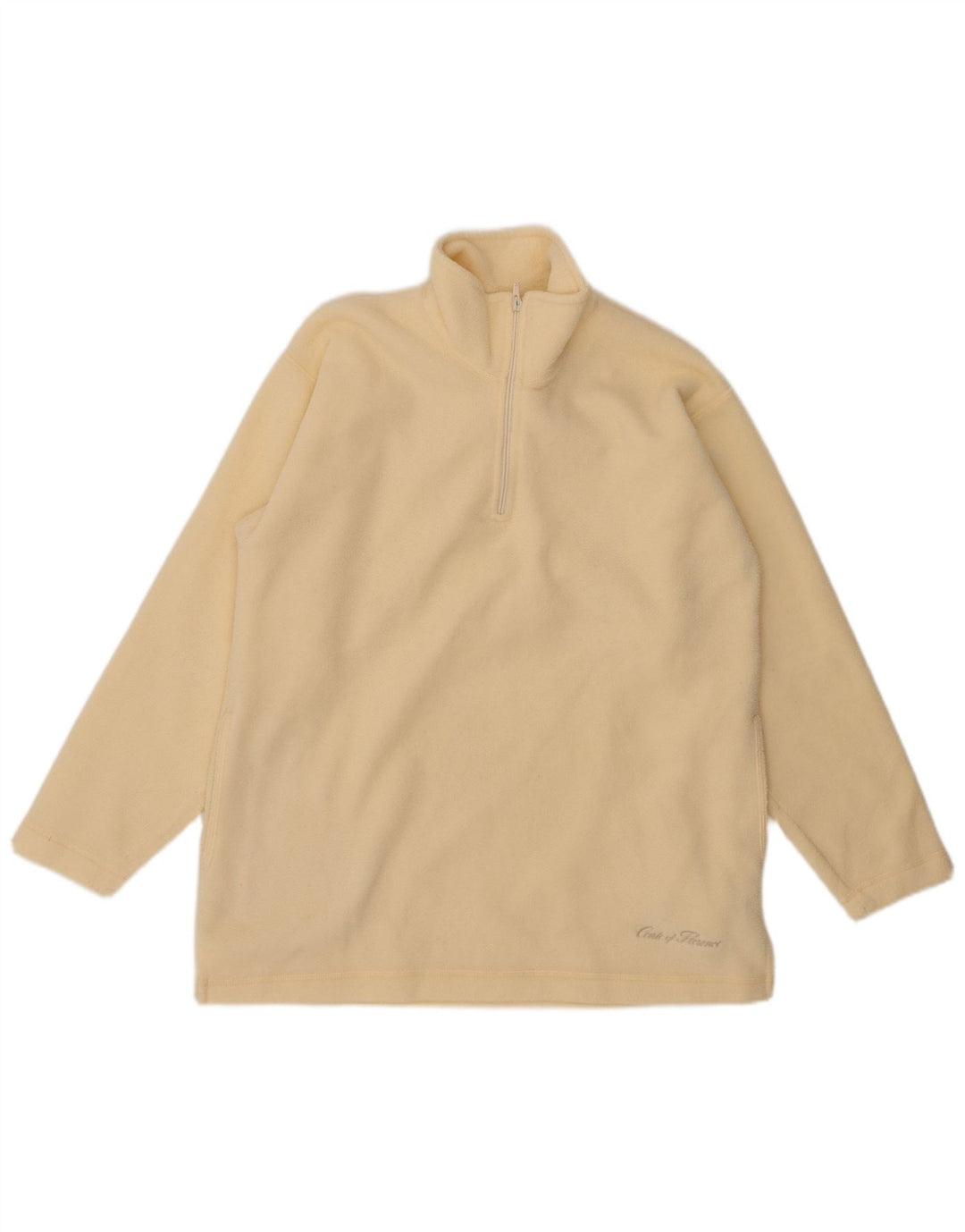Maglione in pile da uomo con zip e collo VINTAGE medio bianco sporco
