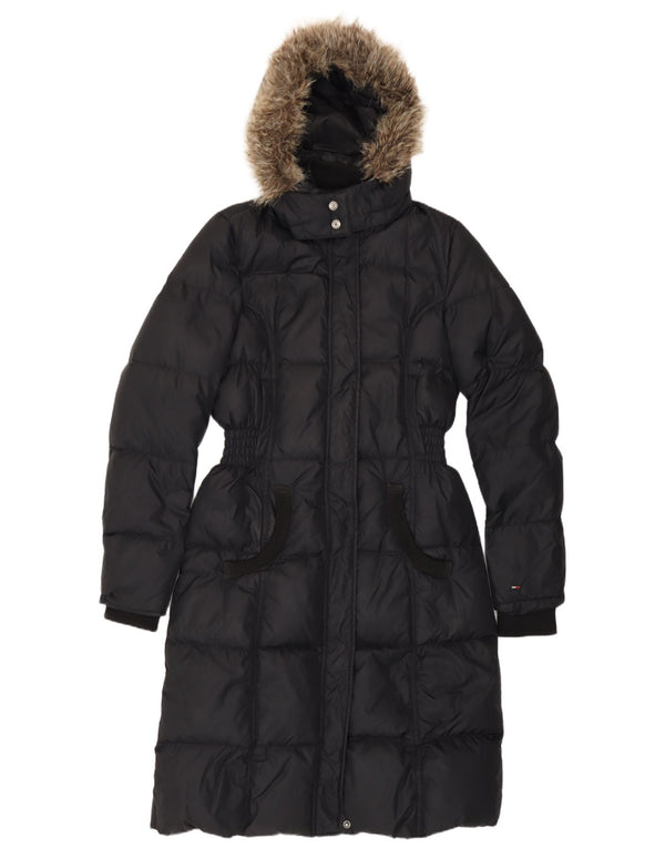 Cappotto imbottito con cappuccio da donna Tommy Hilfiger UK 14 grande nylon nero