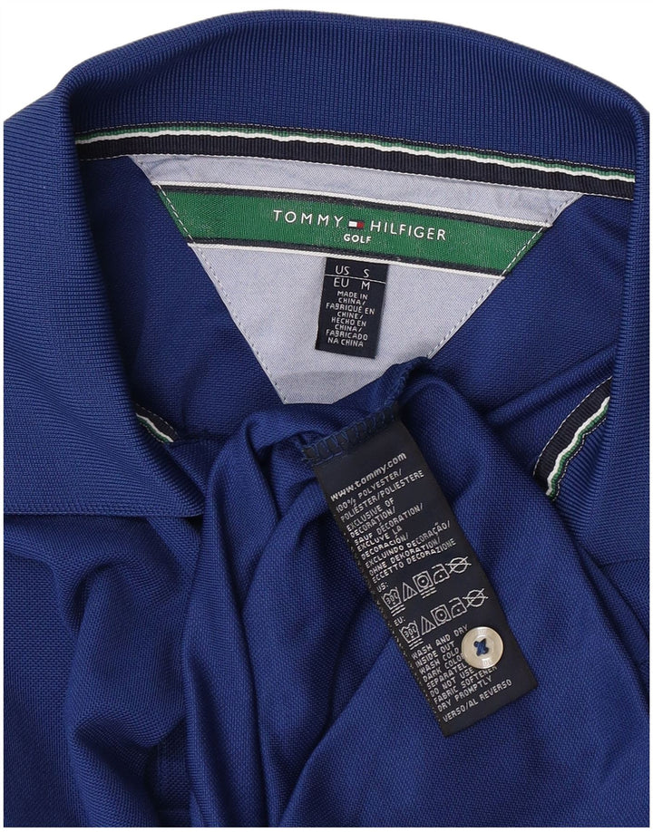 Polo da golf da uomo Tommy Hilfiger in poliestere blu medio