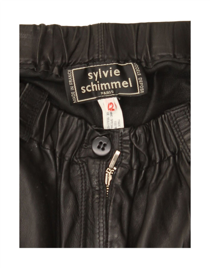 SYLVIE SCHIMMEL Womens Pegged Trousers IT 42 Medium W30 L28 Black Leather Vintage Sylvie Schimmel and Second-Hand Sylvie Schimmel from Messina Hembry 