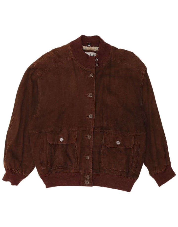 Giubbotto bomber in pelle scamosciata da donna Franco Callegari EU 44 XL in pelle marrone