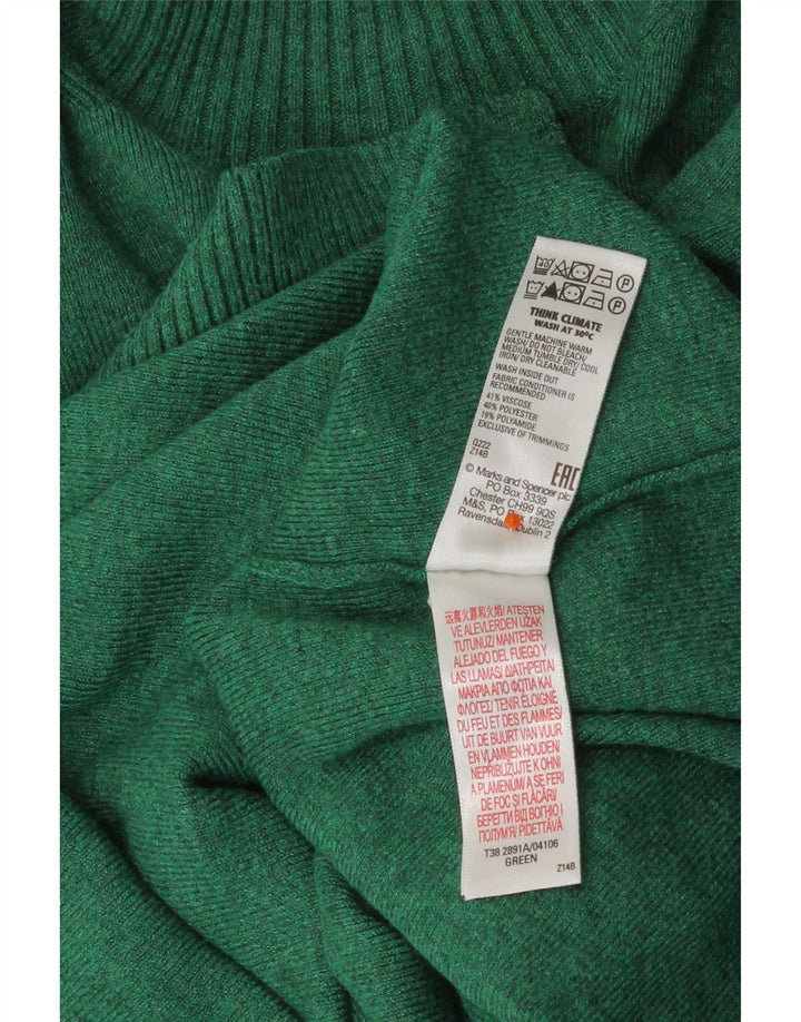 Maglione maglione a collo alto da donna Marks & Spencer UK 14 Verde medio