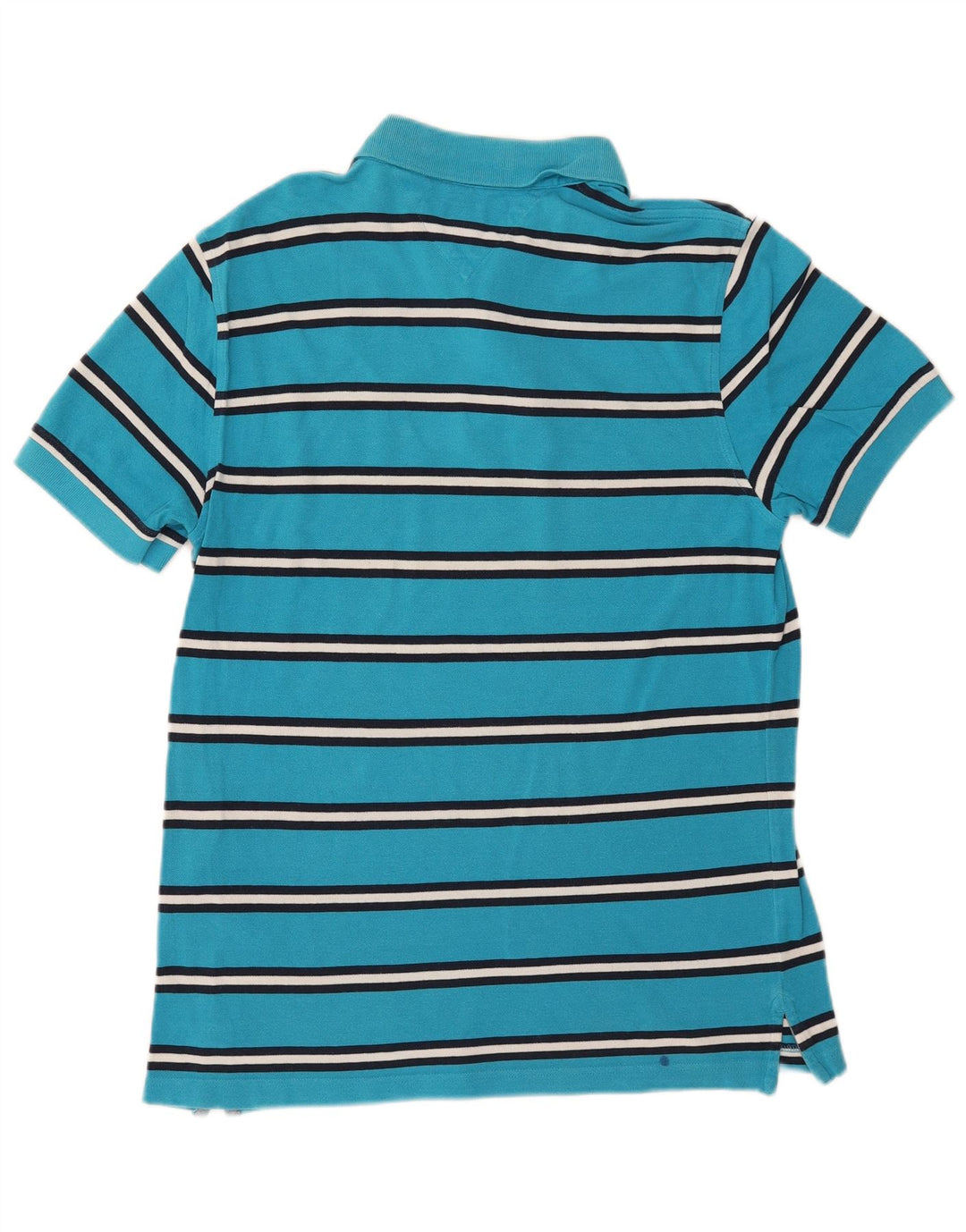 Polo da uomo Custom Fit Tommy Hilfiger in cotone a righe blu medio