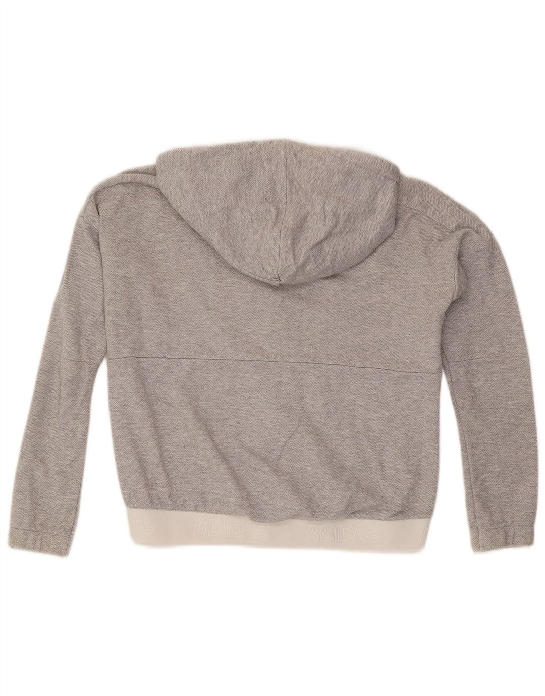 Maglione con cappuccio e zip oversize da donna Adidas UK 8/10 Piccolo grigio a spina di pesce