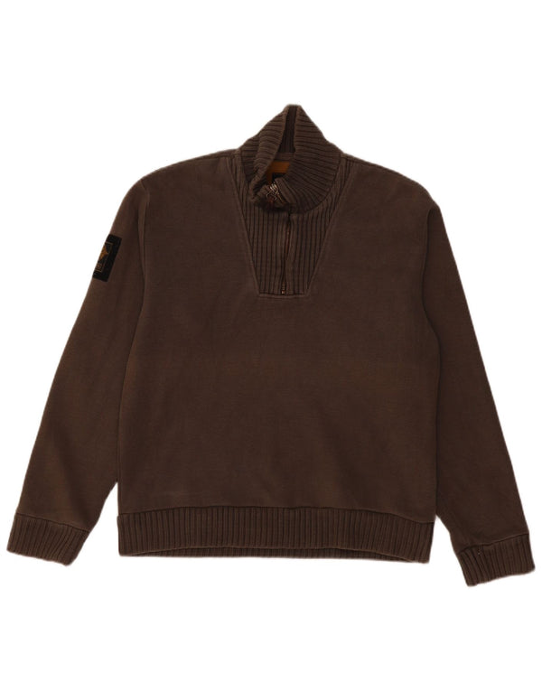 REPLAY Maglione da uomo con collo con zip grigio medio