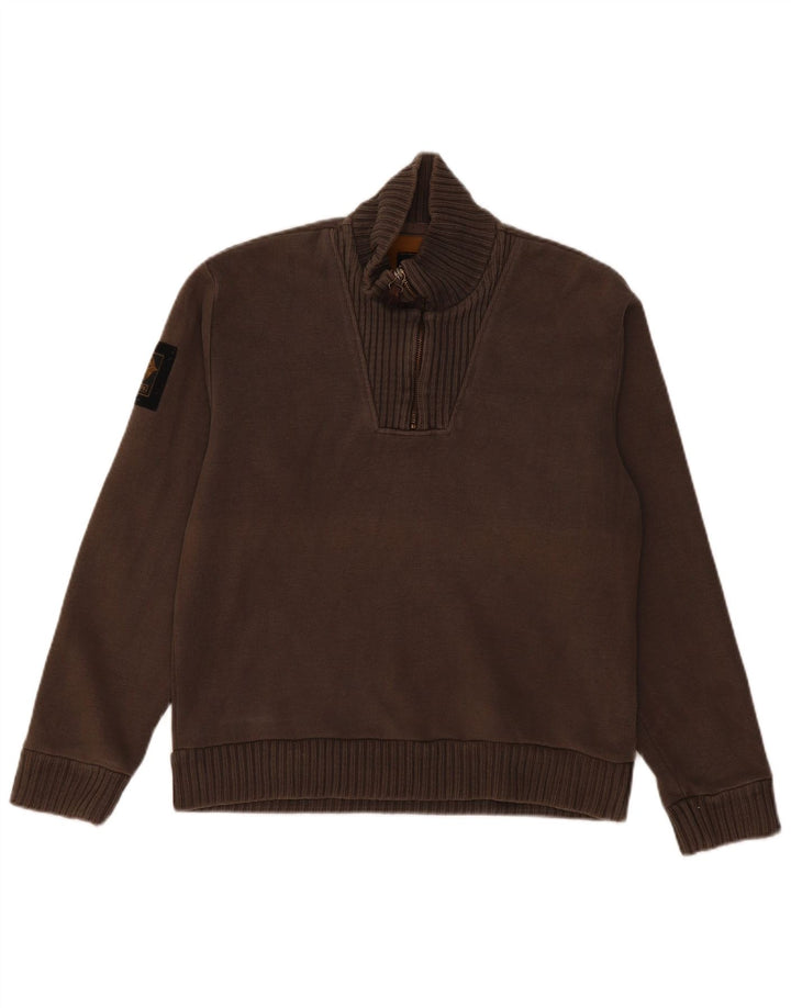 REPLAY Maglione da uomo con collo con zip grigio medio