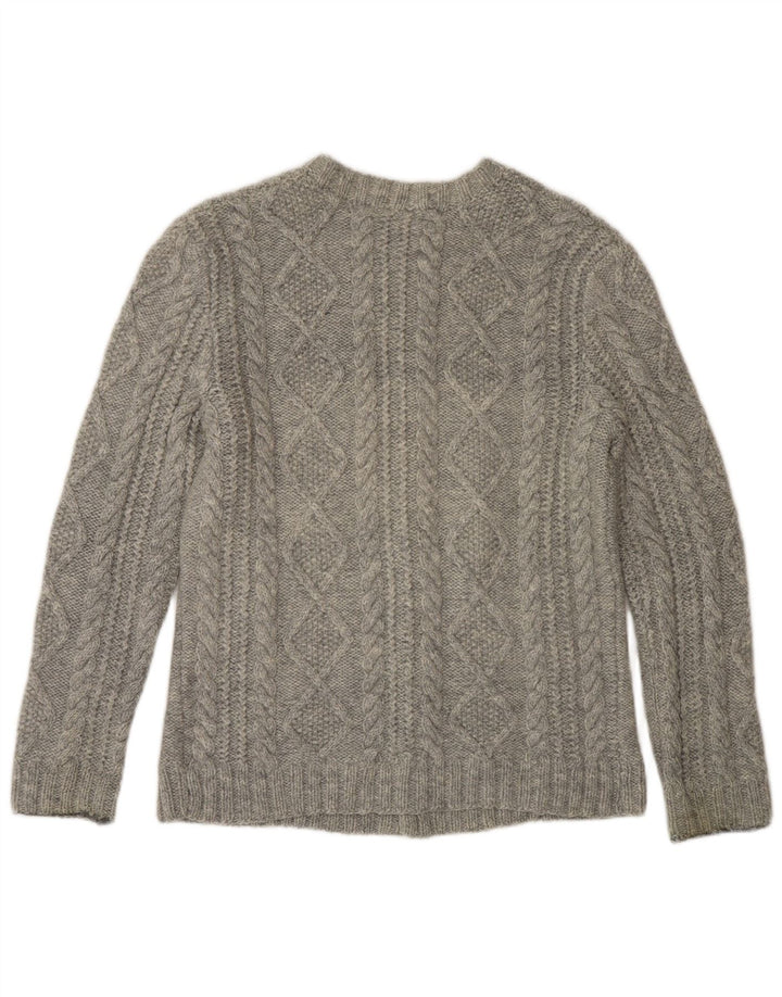 Maglione cardigan da donna VINTAGE UK 10 piccolo grigio