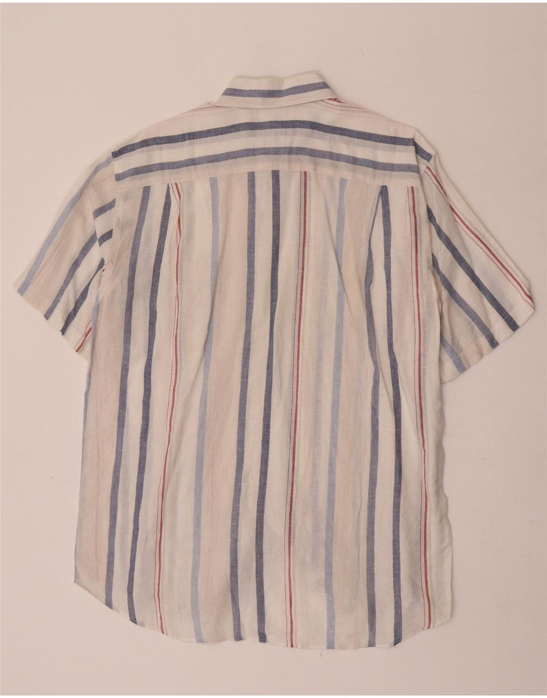 Camicia a maniche corte da uomo Lacoste taglia 42 grande lino a righe bianche