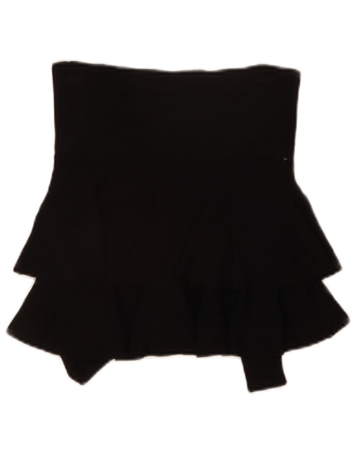 Minigonna a balze ZARA da donna piccola W28 viscosa nera