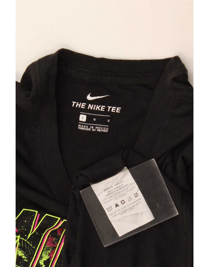 T-shirt grafica da uomo Nike Top grande in cotone nero