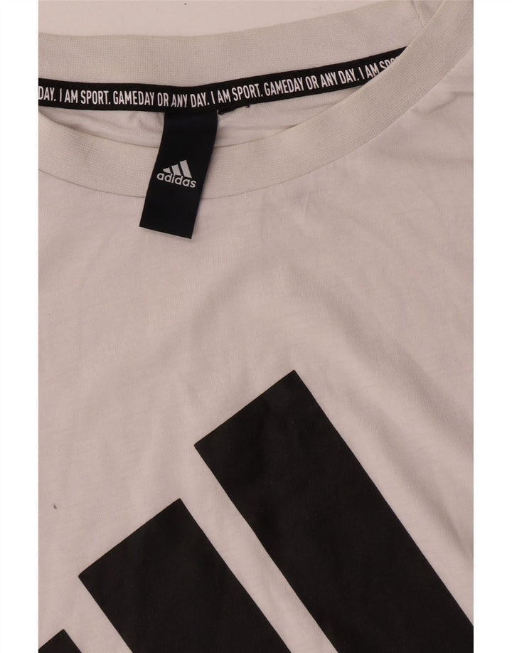 Canotta grafica da uomo ADIDAS, grande, bianca, sportiva