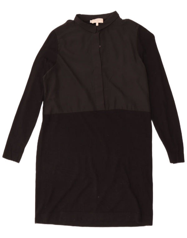 Abito a trapezio a maniche lunghe da donna Hobbs UK 14 grande cotone nero