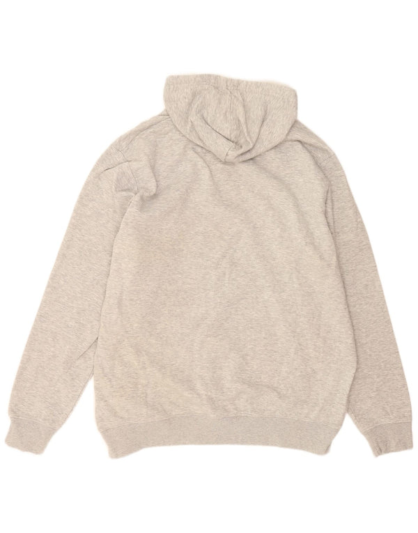 Felpa con cappuccio grafica da uomo Kappa 3XL in cotone grigio