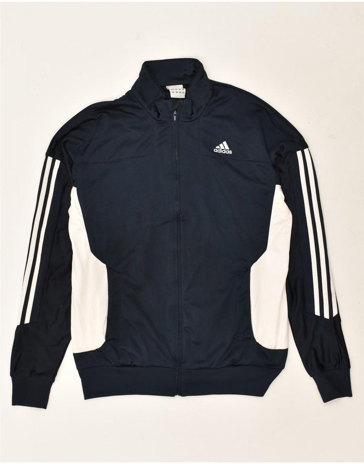 ADIDAS Mens Graphic Tracksuit Top Jacket Size 38/40 Medium Navy Blue | Vintage Adidas | Thrift | Second-Hand Adidas | Used Clothing | Messina Hembry 