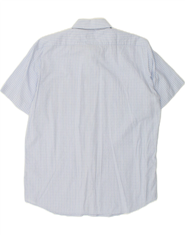 JOOP Mens Short Sleeve Shirt Size 41 16 Large Blue Check Cotton Vintage Joop and Second-Hand Joop from Messina Hembry 