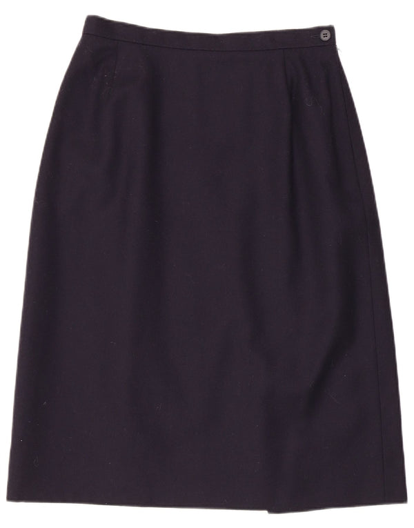 Windsmoor Womens Midi Skirt UK 14 Medium W27 Navy Blue New Wool