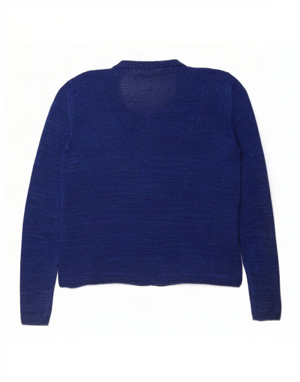Maglione cardigan da donna Claudio Ferretti UK 12 blu medio screziato