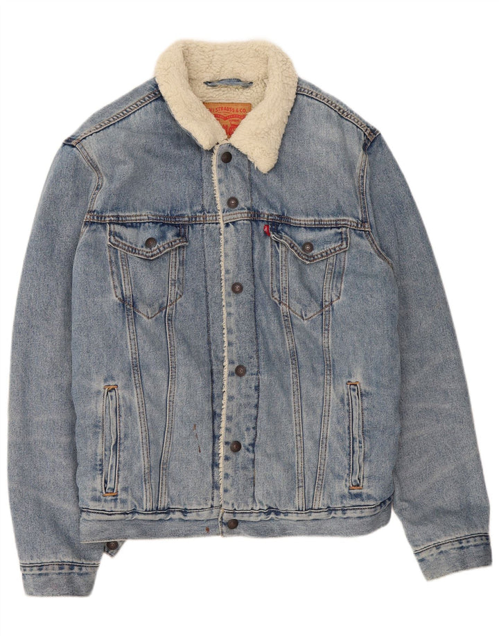 Giacca in denim Sherpa da uomo Levi's UK 40 grande blu