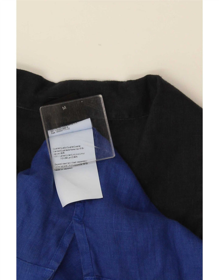 Camicia a maniche corte da uomo Hugo Boss Lino color block blu navy medio