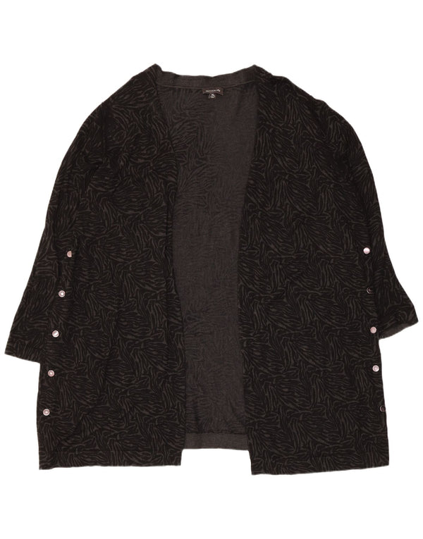 Maglione cardigan aperto da donna Autograph UK 18 XL Viscosa screziata nera