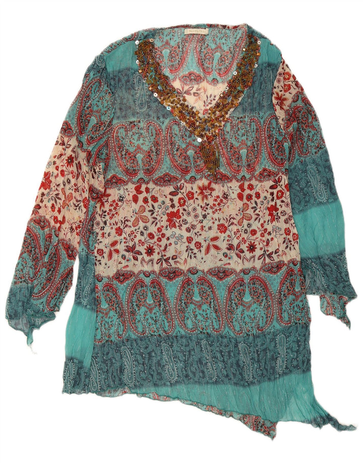 Abito a trapezio da spiaggia da donna Bluoltre UK 16 Large Green Paisley