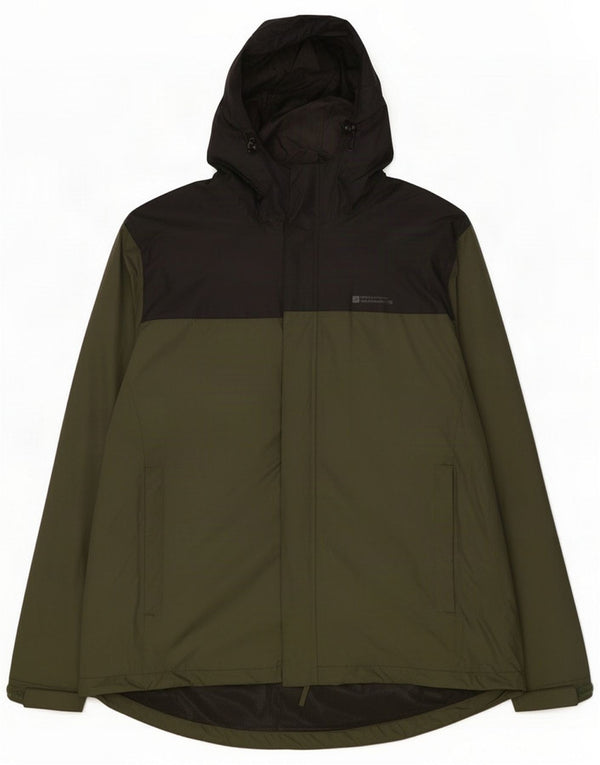Mountain Warehouse Giacca antipioggia da uomo con cappuccio UK 44 2XL Khaki Colourblock
