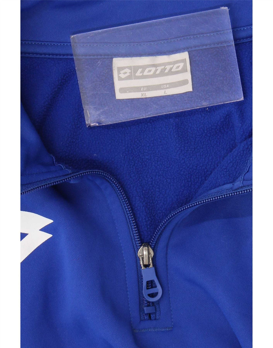 Felpa da uomo con collo con zip Lotto, maglione grande blu