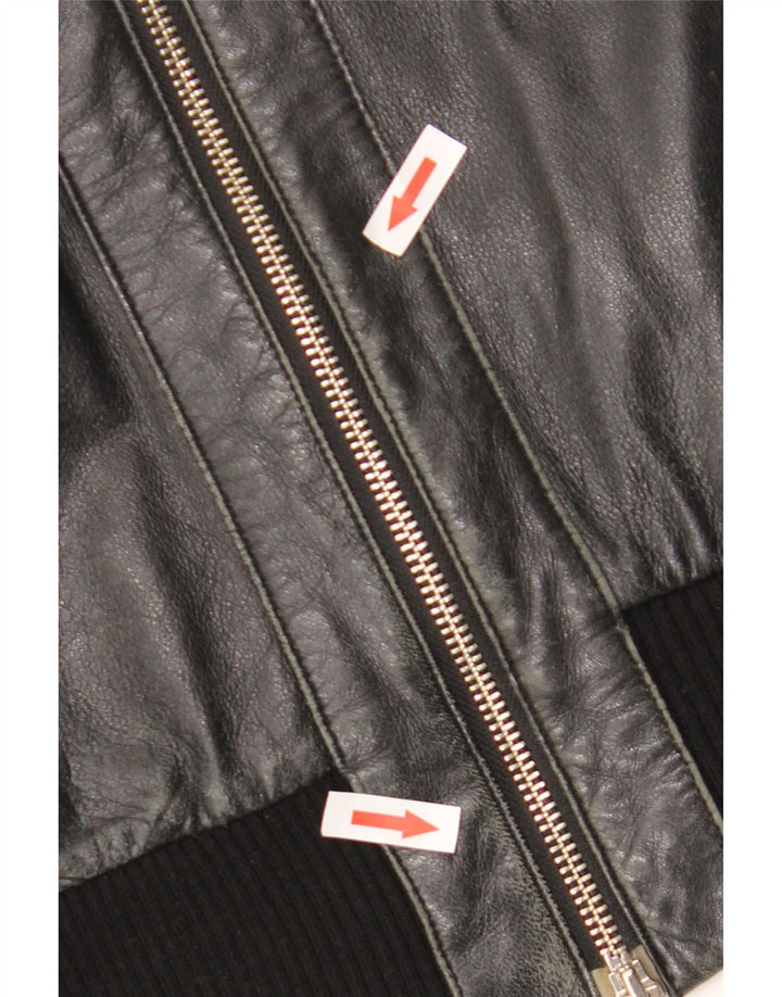 Giacca in pelle corta da donna Sasch UK 14 media nera