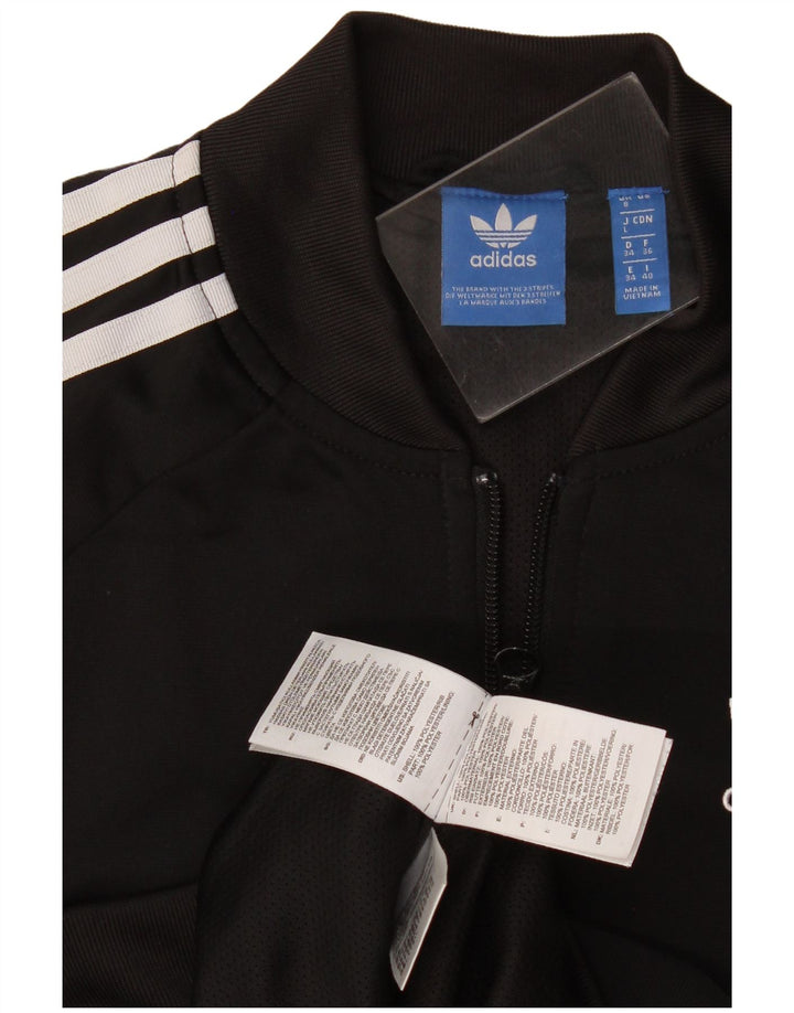 Giacca da ginnastica da donna con grafica Adidas UK 8 Small Poliestere nero