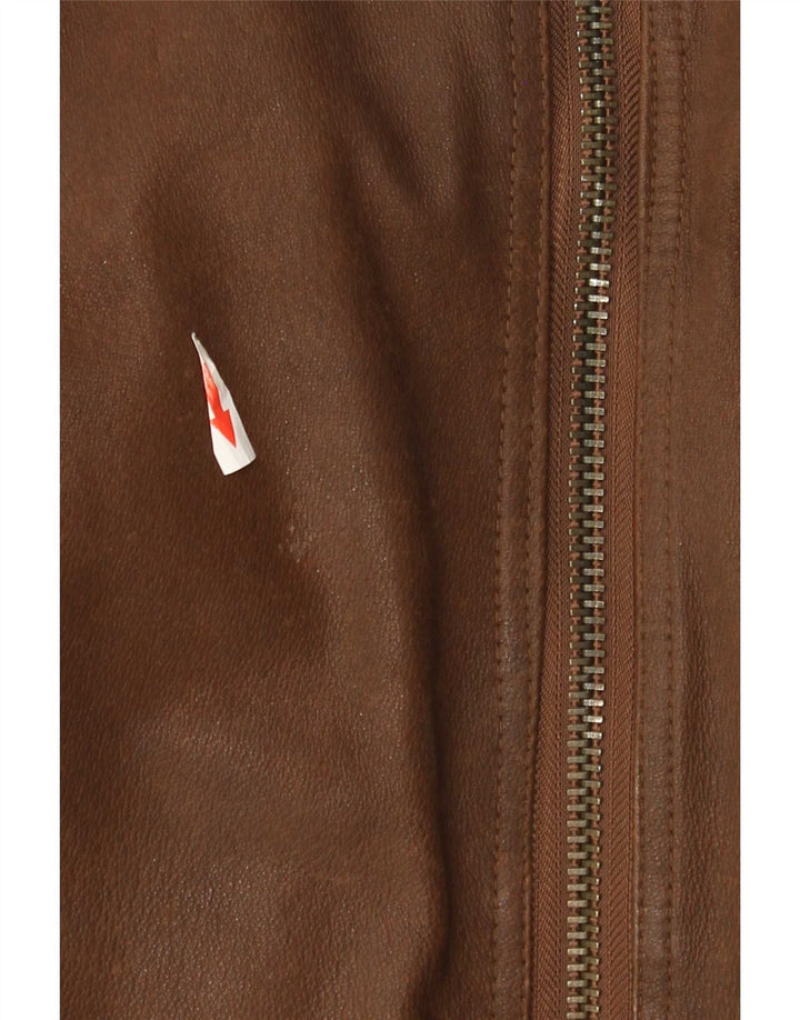 Giacca in pelle bomber da uomo Herrford EU 54 2XL Pelle marrone