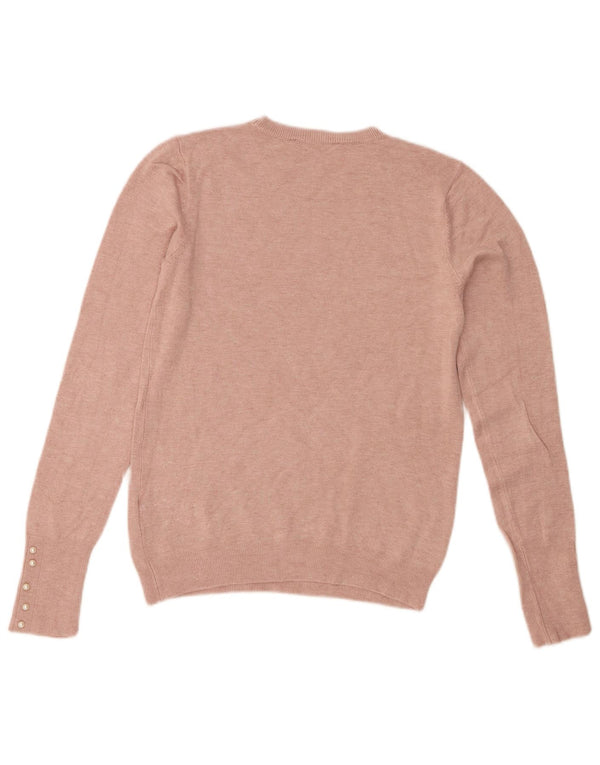 Maglione maglione girocollo da donna Zara UK 12 Viscosa rosa medio