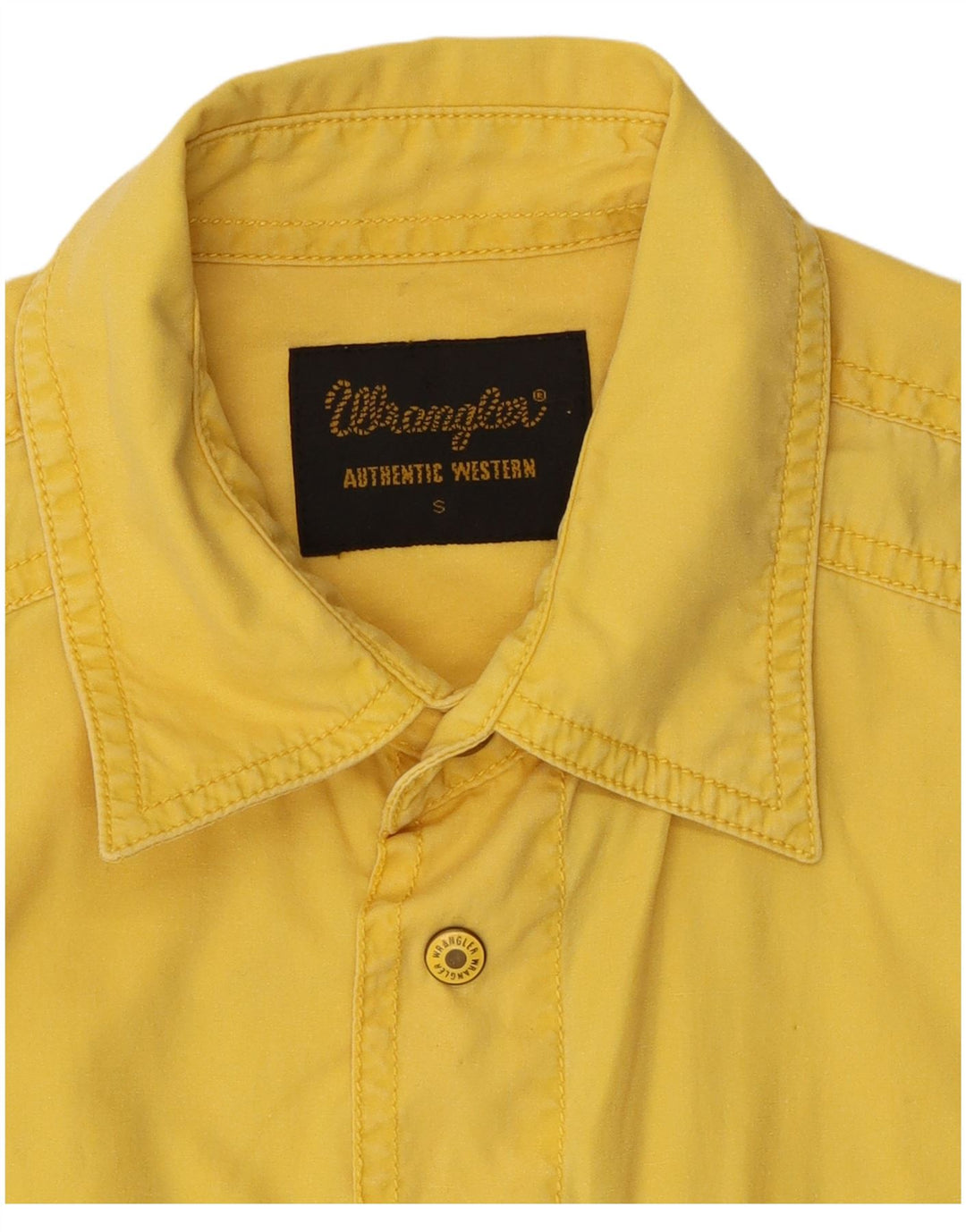 Camicia a maniche corte da uomo Wrangler piccola in cotone giallo