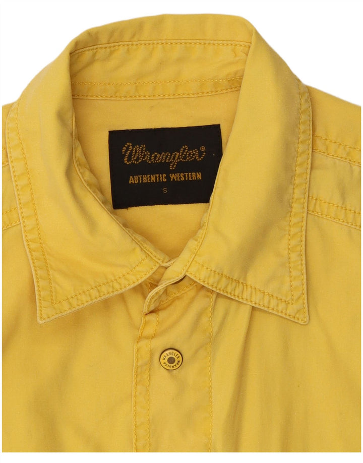 Camicia a maniche corte da uomo Wrangler piccola in cotone giallo
