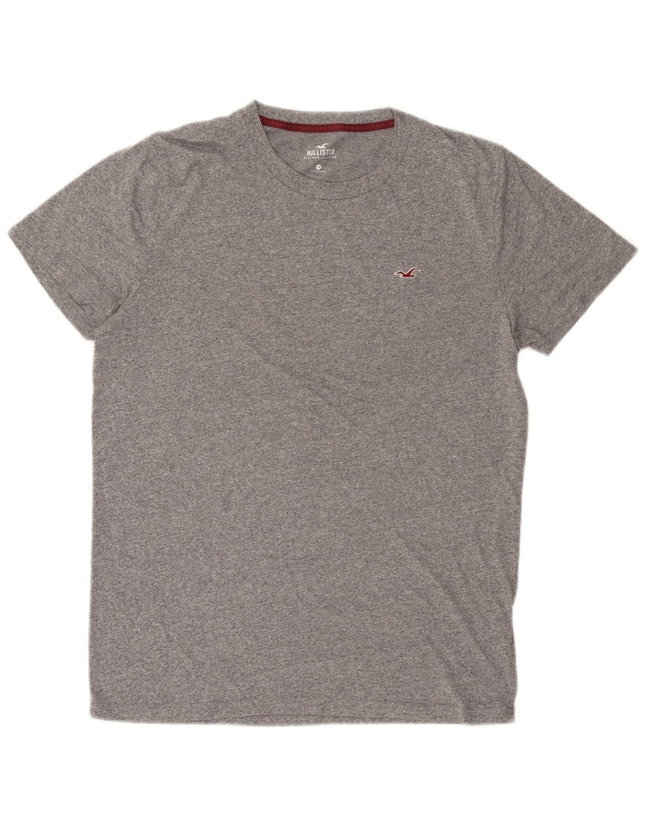 T-shirt Hollister da uomo in cotone grigio medio chiazzato