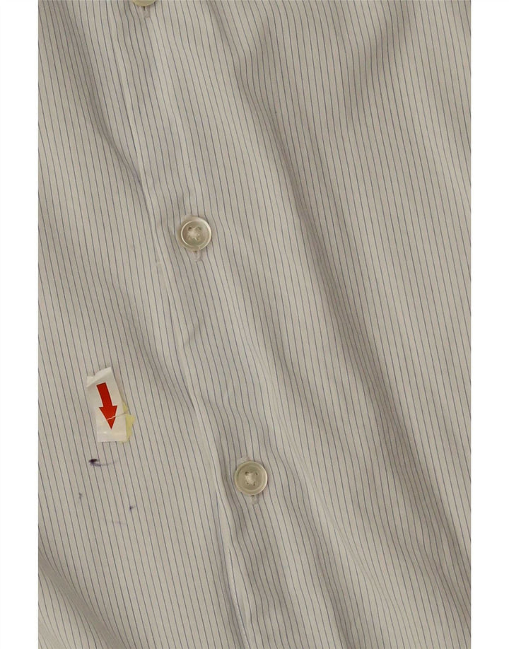 Camicia Reiss da uomo vestibilità regolare piccola in cotone gessato bianco