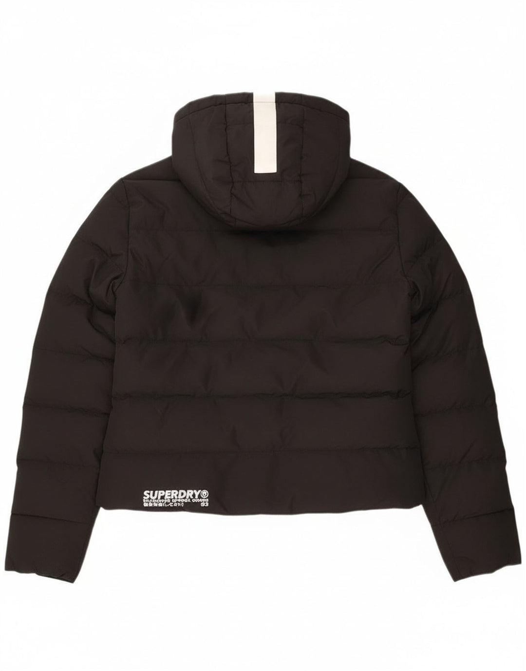 Giacca imbottita con cappuccio oversize da donna Superdry UK 8 piccola nera