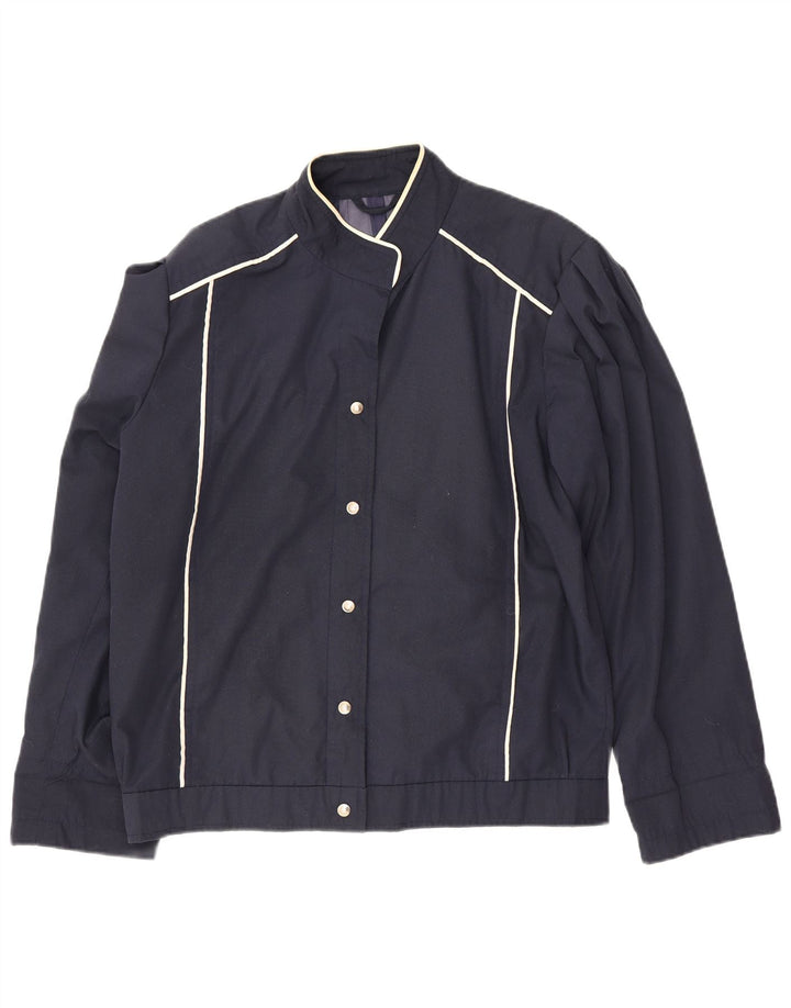 Giubbotto bomber da donna vintage UK 16 grande blu navy