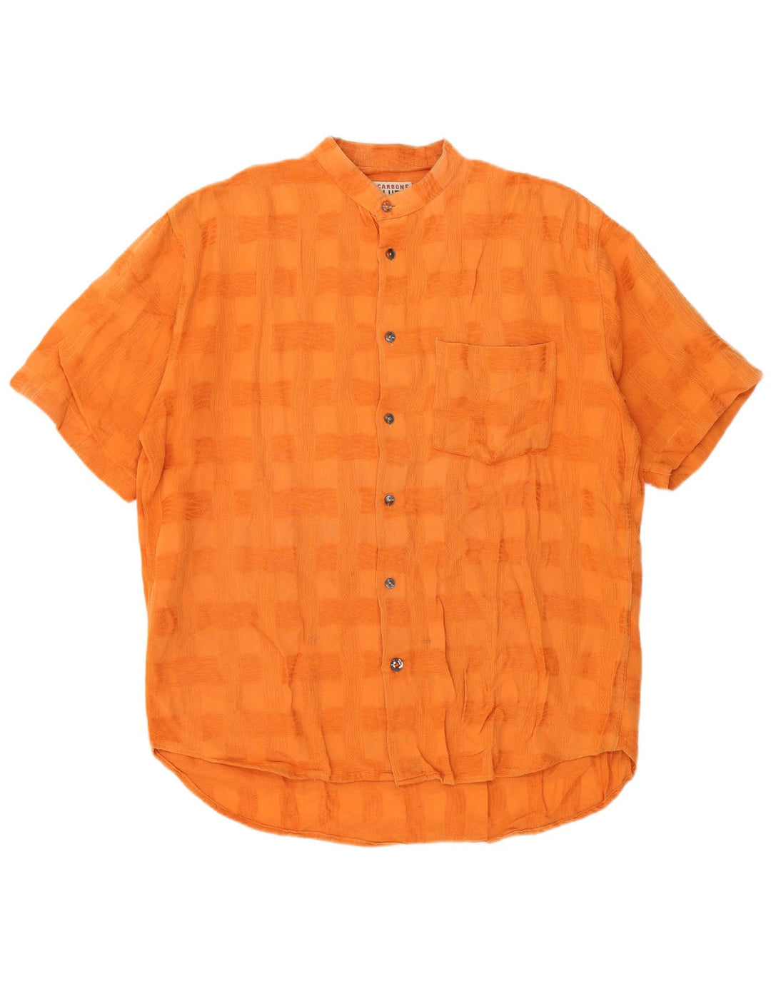 Camicia a maniche corte da uomo VINTAGE grande cotone a quadri arancioni