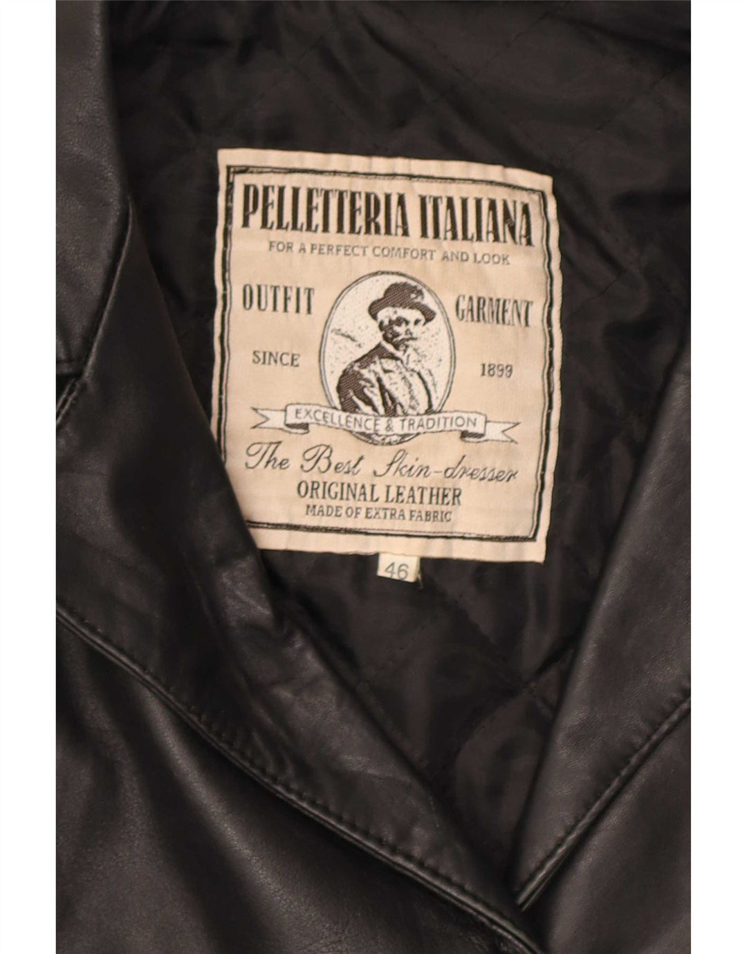 Cappotto in pelle da donna vintage IT 46 grande in pelle nera