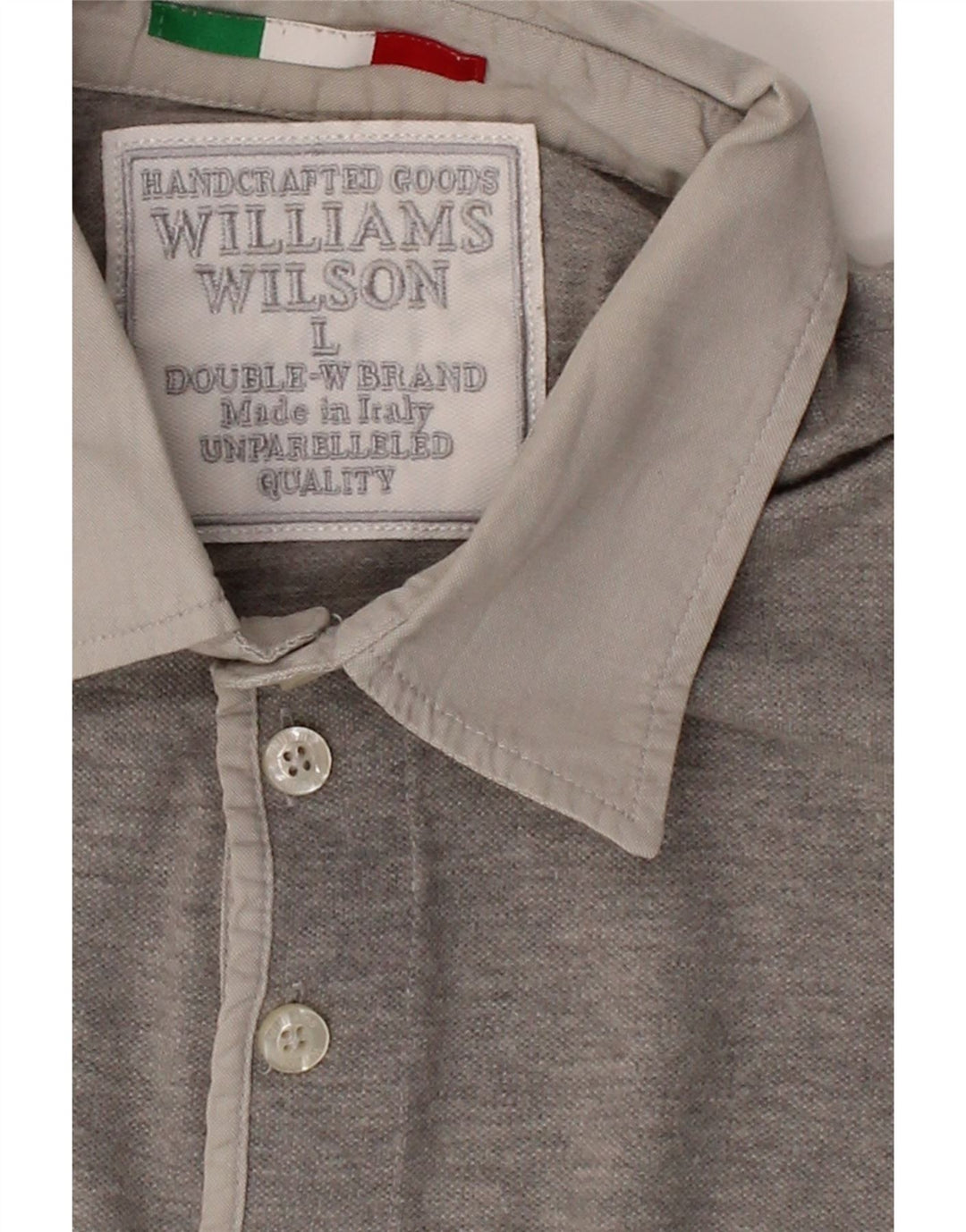 WILLIAMS WILSON Womens Polo Shirt UK 16 Large Grey Cotton Vintage Williams Wilson and Second-Hand Williams Wilson from Messina Hembry 