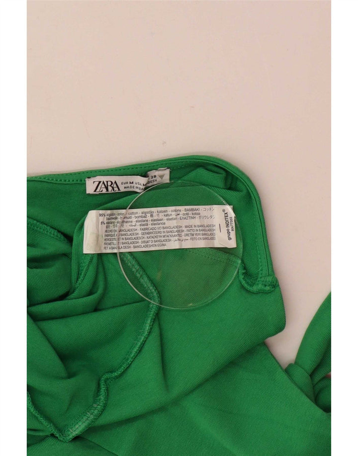 Top corto alla caviglia da donna Zara UK 12 cotone verde medio