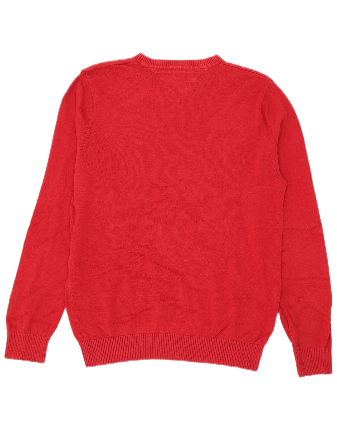 Maglione maglione con scollo a V da uomo Tommy Hilfiger piccolo cotone rosso