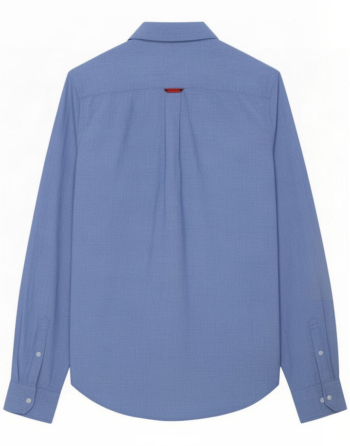 Camicia da uomo Superdry Lino screziato blu medio