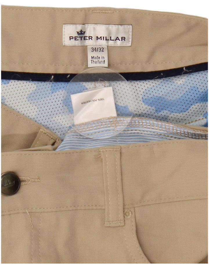 Pantaloni casual dritti da uomo Peter Millar W34 L28 Poliestere beige