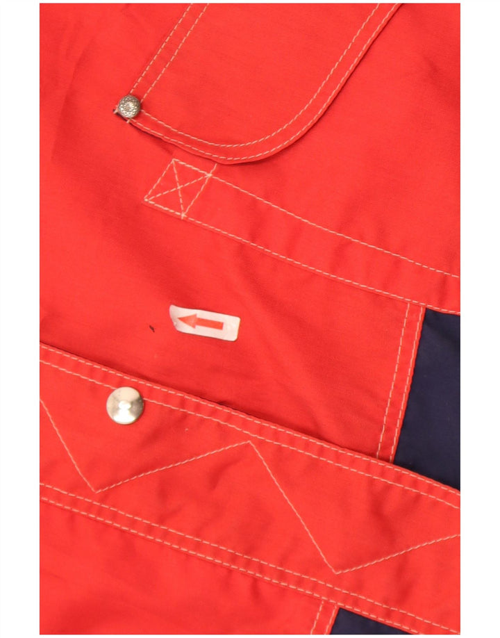 Giacca multiuso da donna vintage UK 16 grande poliestere color block rosso