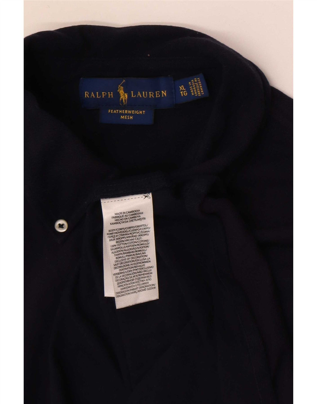 Camicia da uomo Ralph Lauren XL in cotone blu navy