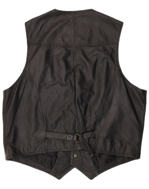 JOHN F GEE Gilet in pelle da uomo IT 56 2XL Pelle nera