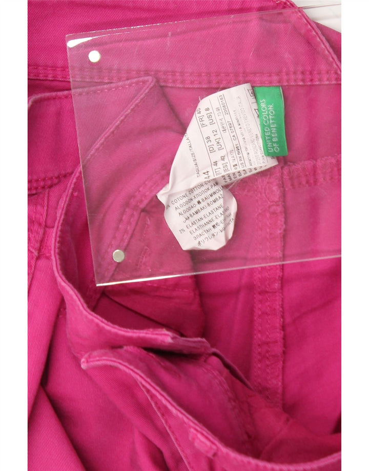 BENETTON Womens Slim Jeans UK 12 Medium W30 L30 Pink Cotton Vintage Benetton and Second-Hand Benetton from Messina Hembry 