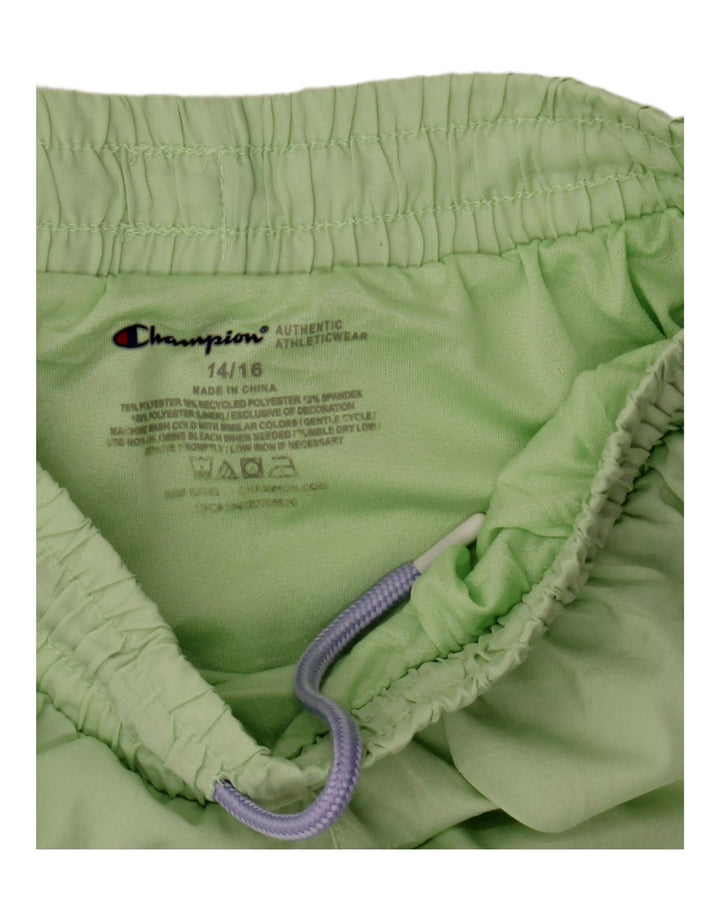 CHAMPION Girls Sport Shorts 14-15 Years  Green Polyester Vintage Champion and Second-Hand Champion from Messina Hembry 